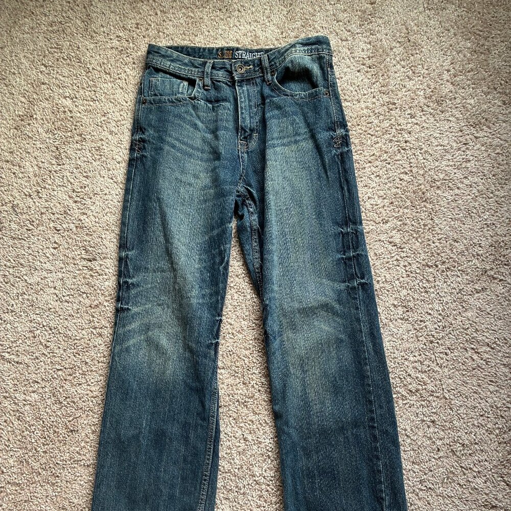Urban Pipeline Dark Wash Slim Straight Jeans - Kids Size 16(28x28)